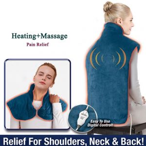 Flannel Health Relief Wrap Neck Shoulder Back Muscles Pain Relief Heating Pad Extra-Long Massaging Heat Wrap Household Massager