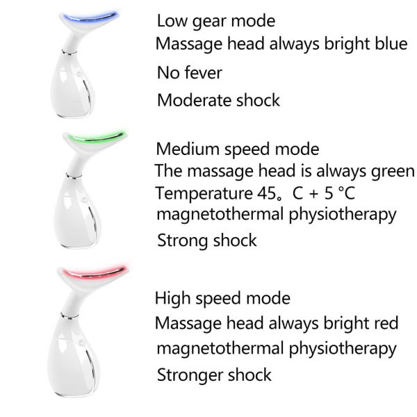 Facial Neck Massager Device Double Chin Neck Facial Wrinkles Remover Skin Lifting LED Photon Light Heating Therapy Neck Massager